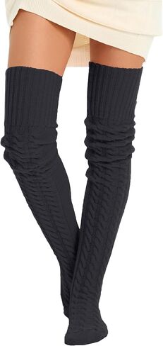 HYTENSUN Women's Thigh High Knitted Winter Boot Socks Vintage Extra Long Leg Warmer Over Knee High Stockings in Saudi Arabia