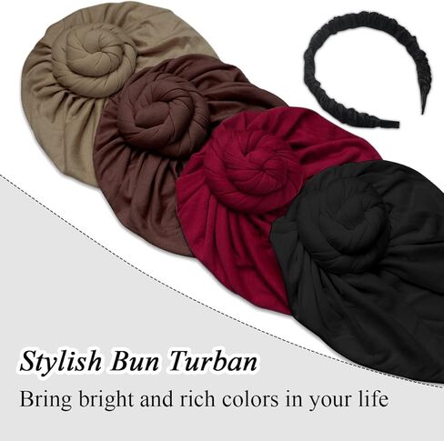 Ababalaya 100% أغطية رأس عمامة أنيقة بطبقة مزدوجة مربوطة مسبقًا للنساء قبعات كيميائية معقودة مسبقًا in Kuwait