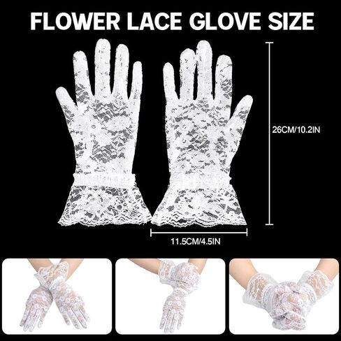 قطع زينة Bowknot قبعة الشاي ريش حفلة مشبك شعر الحجاب شبكة عقال وقفازات دانتيل قصيرة قفازات دانتيل الأزهار in Kuwait