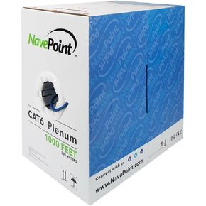 سترة NavePoint Cat6 Plenum، 1000 قدم، أبيض، كابل إيثرنت نحاسي عاري صلب، 550 ميجاهرتز، 23AWG 4 أزواج، زوج ملتوي غير محمي (UTP) in Kuwait