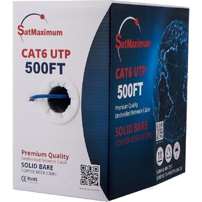 الكابلات المباشرة عبر الإنترنت باللون الأسود Cat6 بطول 500 قدم من النحاس الصلب العاري، سلك CMR Riser، إيثرنت مجمع بسرعة 550 ميجا هرتز، PoE++ (4PPoE)، زوج ملتوي غير محمي (UTP) in Kuwait