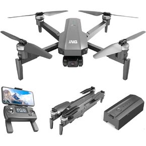 Beantech ING Speedbird I63E Drone with 4K UHD Camera with EIS, GPS, 3-Axis Gimbal, 25 mph and 25 min. Flight Time, Level 4 Wind Resistance, Gray in Kuwait