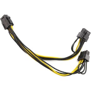 E-outstanding 2pcs 6 Pin Female to 8 Pin Male GPU Graphics Cards Extension Adapter PCI-e 6-pin Female to 8-pin Male Converter for PCI Express 6+2 Pin Powered GPU Video Card 22cm in Saudi Arabia
