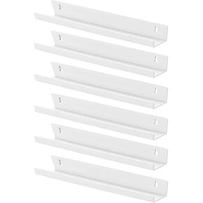 SOMOLUX Vinyl Record Shelf Wall Mount, Acrylic Album Record Holder Wall Mount for Display Listening Records Collection and Decoration 6 Pack 7'' White in Kuwait