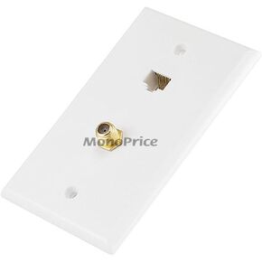 Monoprice 107838 Cat5e/F-Type Wall Plate White in Kuwait