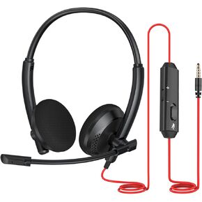 NUBWO HW03 Wired Headset with Microphone, Computer Headset with Microphone, in-Line Control for Laptop, Office, Business, Call Center in Kuwait