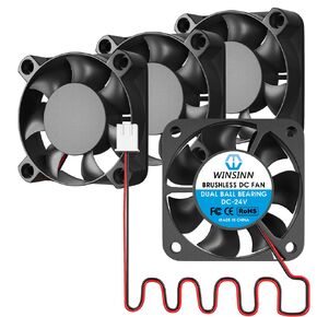 WINSINN 40mm Fan 5V, 3D Printer Micro 5 Volt Fans 4010 Dual Ball Bearing, Brushless Cooling 40mmx10mm 2PIN (Pack of 5Pcs)