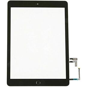 محول رقمي لشاشة تعمل باللمس + زر الصفحة الرئيسية بديل لجهاز iPad Air 1 / iPad 5 5th A1474 A1475 A1476 (أسود) in Kuwait