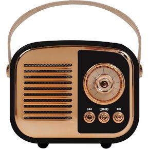 Aresrora Retro Bluetooth Speaker, Vintage Wireless Speaker,Portable Mini Radio Old Fashion Style for Room Decor Kitchen Desk Bedroom Office,Supports TWS Pairing for iPhone,Android Devices (Black)