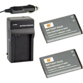 DSTE 2X CT-3650 Battery + Charger Compatible with Vholdr ContourHD 720P 1080P HD1200 HD1300 HD1500 HD2035 HD2450 HD3200 HD3300 Contour GPS Contour 2+ in Kuwait