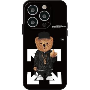 PSUJAO Compatible with Cool iPhone 15 Pro case for Boys,Funny Aesthetic Soft Silicone Gel Rubber Shockproof Cover Full Body Drop Protection (Black, iPhone 15 pro) in Kuwait