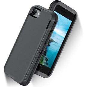 حافظة ORIbox لهاتف iPhone SE 3/2 باللون الأسود، مع حماية من الصدمات في 4 زوايا، حافظة سوداء لهاتف iPhone 8/7 للنساء والرجال والفتيات والأولاد والأطفال، حافظة لهاتف iPhone SE باللون الأسود in Kuwait