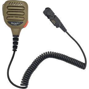 Rataok IP65 ميكروفون الكتف المقاوم للماء Motorola Radio Xpr 3500e مع ميكروفون مكبر صوت لاسلكي 3.5 مم متوافق مع Motorola xpr3300e 3500e (لون داكن أسمر كاكي) in Kuwait