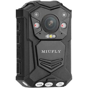 كاميرا MIUFLY 1296P للشرطة مع شاشة عرض 2 بوصة، رؤية ليلية، ذاكرة مدمجة 128 جيجا ونظام تحديد المواقع لإنفاذ القانون in Kuwait