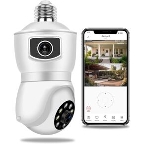 TIENCIY FHD 1080P Light Bulb Security Camera, Dual Lens 360° Wi-Fi Home Security Cameras Wireless Outdoor/Indoor Color Night Vision, Motion Tracking, Audible Alarm, Easy Installation IP Cameras in Kuwait