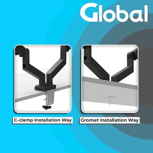 حامل شاشة مزدوج يناسب شاشة 13-30 انش، حامل مكتب لشاشة الكمبيوتر، ذراع شاشة مفصلي، حامل شاشة قابل للتعديل لشاشتين، حامل فيسا 100×100 ملم in Kuwait