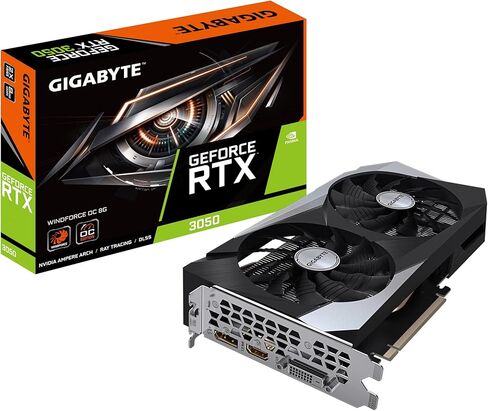 GIGABYTE GeForce RTX 3050 WINDFORCE OC 8G Graphics Card, 2X WINDFORCE Fans, 8GB GDDR6 128-bit GDDR6, GV-N3050WF2OC-8GD Video Card in Saudi Arabia