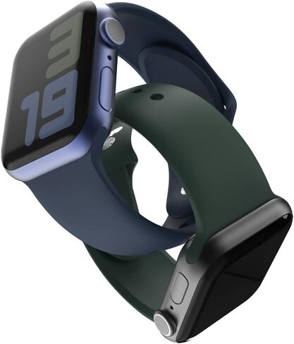 أحزمة سيليكون Sinjimoru لساعة Apple، أشرطة سيليكون قابلة للتعديل لسلسلة Apple Watch Series Ultra/8/SE2/7/6/SE/5/4. سوار معصم من السيليكون لساعة أبل 38/40/41/42/44/45/49 ملم in Kuwait
