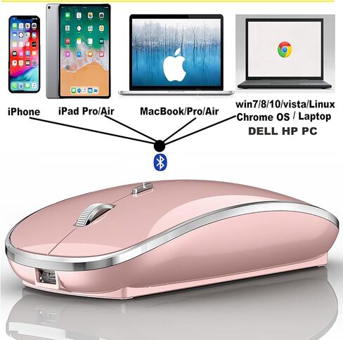 ماوس بلوتوث لاسلكي لجهاز iPad pro، MacBook، iPad Air، Mac، MacBook Pro، MacBook Air، الكمبيوتر المحمول Chromebook، Windows، HP DELL PC in Kuwait
