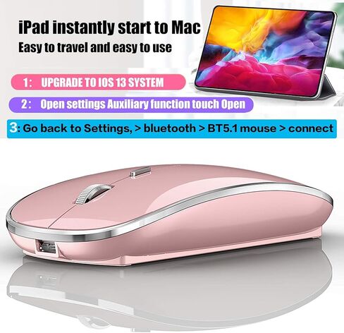 ماوس بلوتوث لاسلكي لجهاز iPad pro، MacBook، iPad Air، Mac، MacBook Pro، MacBook Air، الكمبيوتر المحمول Chromebook، Windows، HP DELL PC in Kuwait