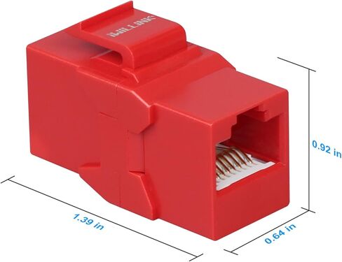 iwillink Cat6 RJ45 Keystone Jack Coupler، أنثى إلى أنثى UTP Keystone وصلة مضمنة، 10 عبوات باللون الأحمر in Kuwait