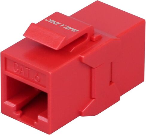 iwillink Cat6 RJ45 Keystone Jack Coupler، أنثى إلى أنثى UTP Keystone وصلة مضمنة، 10 عبوات باللون الأحمر in Kuwait