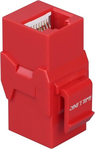 iwillink Cat6 RJ45 Keystone Jack Coupler، أنثى إلى أنثى UTP Keystone وصلة مضمنة، 10 عبوات باللون الأحمر in Kuwait