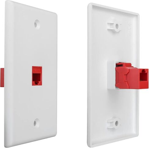 iwillink Cat6 RJ45 Keystone Jack Coupler، أنثى إلى أنثى UTP Keystone وصلة مضمنة، 10 عبوات باللون الأحمر in Kuwait