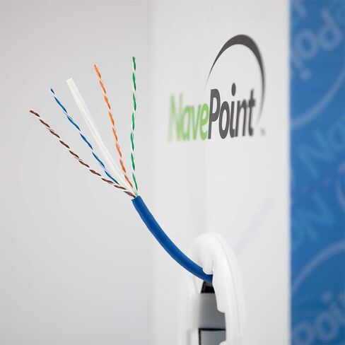 سترة NavePoint Cat6 Plenum، 1000 قدم، أبيض، كابل إيثرنت نحاسي عاري صلب، 550 ميجاهرتز، 23AWG 4 أزواج، زوج ملتوي غير محمي (UTP) in Kuwait