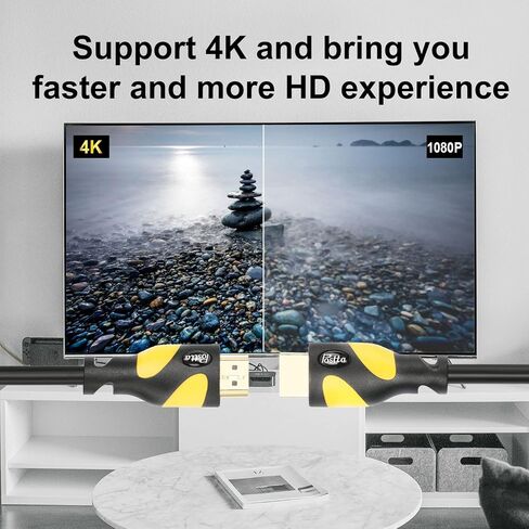كابل Postta HDMI (50 قدم أزرق) HDMI 2.0V يدعم 4K 2160P، 1080P، ثلاثي الأبعاد، إرجاع الصوت وإيثرنت - حزمة واحدة in Saudi Arabia