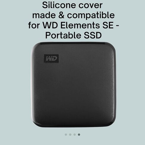 غطاء حماية من السيليكون لجهاز WD Elements SE/Western Digital SSD المحمول - أسود in Kuwait