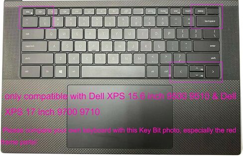 غطاء لوحة المفاتيح السيليكون UHamn متوافق مع Dell XPS 15 15.6 بوصة 9500 9510 9520 9530 وDell XPS 17 بوصة 9700 9710 9720 9730 وDell Precision 5760 5560 5770 5570 (أسود) in Kuwait
