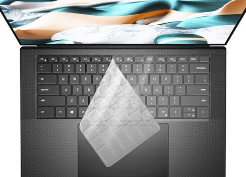 غطاء لوحة المفاتيح السيليكون UHamn متوافق مع Dell XPS 15 15.6 بوصة 9500 9510 9520 9530 وDell XPS 17 بوصة 9700 9710 9720 9730 وDell Precision 5760 5560 5770 5570 (أسود) in Kuwait