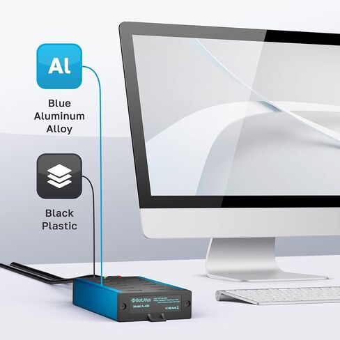 موزع USB 3.0 - موزع متعدد الامان بـ10 منافذ 3.0 مع محول - موزع USB الومنيوم مع دعامات تثبيت - منافذ USB اضافية لاجهزة اللابتوب والكمبيوتر الشخصي in Kuwait