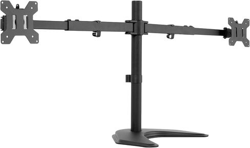 VIVO Premium Dual Ultra Wide LCD LED 27 to 38 inch Monitor Desk Stand, Heavy Duty, Free-Standing Telescoping Arms, Flush Wall Setup, Fits 2 Screens, White, STAND-TS38BW in Saudi Arabia