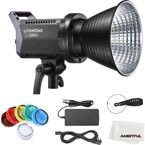 ضوء فيديو LED من Godox LITEMON يعمل بالخرج المستمر Bowens Mount Studio Light (LA200Bi أبيض/أصفر فاتح) in Saudi Arabia