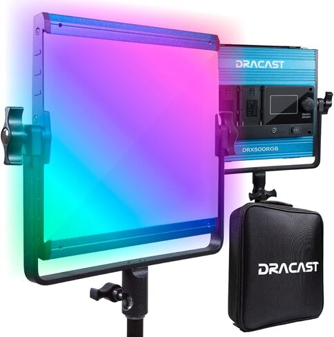 دراكاست سلسلة اكس LED500 - اضاءة فيديو LED RGB وثنائية اللون 2800-8000 كلفن | تحكم في التطبيق | قابل للتعتيم 0-100% | CRI & TLCI 96+ | لوحة بطارية NP-F مزدوجة in Kuwait