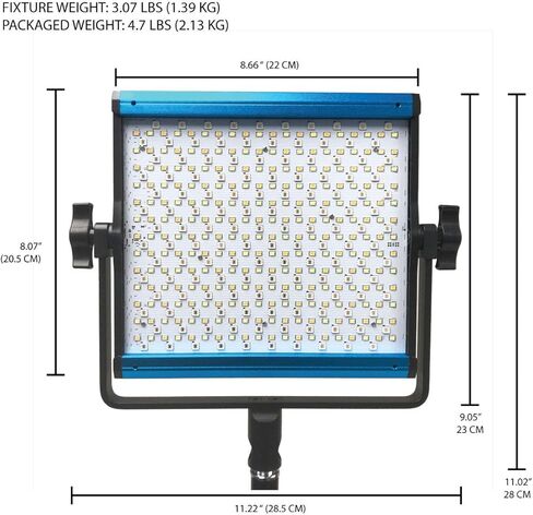 دراكاست سلسلة اكس LED500 - اضاءة فيديو LED RGB وثنائية اللون 2800-8000 كلفن | تحكم في التطبيق | قابل للتعتيم 0-100% | CRI & TLCI 96+ | لوحة بطارية NP-F مزدوجة in Kuwait