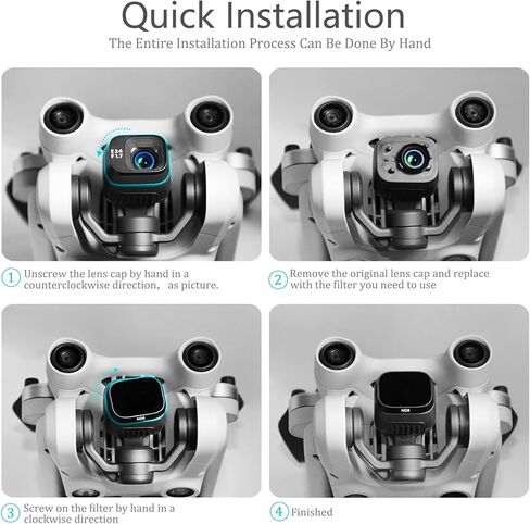 (4 قطع) مجموعة مرشحات ND/PL لملحقات DJI Mini 3 Pro، ND8/PL، ND16/PL، ND32/PL، ND64/PL مرشح... in Kuwait