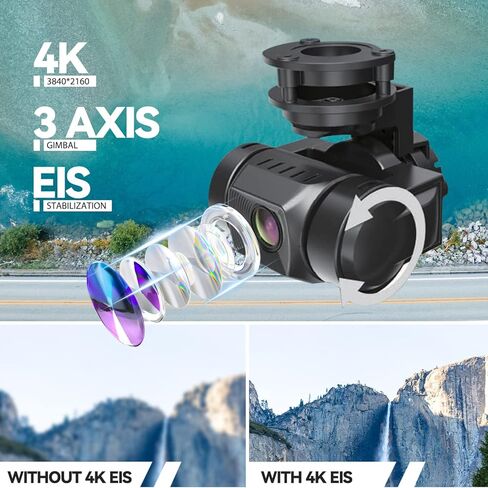 Beantech ING Speedbird I63E Drone with 4K UHD Camera with EIS, GPS, 3-Axis Gimbal, 25 mph and 25 min. Flight Time, Level 4 Wind Resistance, Gray in Kuwait