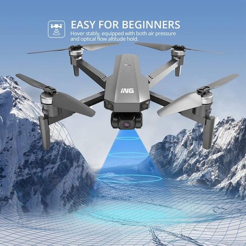 Beantech ING Speedbird I63E Drone with 4K UHD Camera with EIS, GPS, 3-Axis Gimbal, 25 mph and 25 min. Flight Time, Level 4 Wind Resistance, Gray in Kuwait