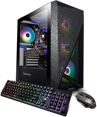 iBuyPower Gaming PC Computer Desktop SlateMeshI7N46T01 (Intel Core i7 12700F, RTX 4060Ti 8GB, 32 GB DDR4 3200 RGB (8 x4), 2TB NVMe SSD, Windows 11 Home) in Kuwait