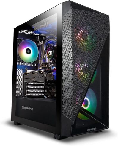 iBuyPower Gaming PC Computer Desktop SlateMeshI7N46T01 (Intel Core i7 12700F, RTX 4060Ti 8GB, 32 GB DDR4 3200 RGB (8 x4), 2TB NVMe SSD, Windows 11 Home) in Kuwait