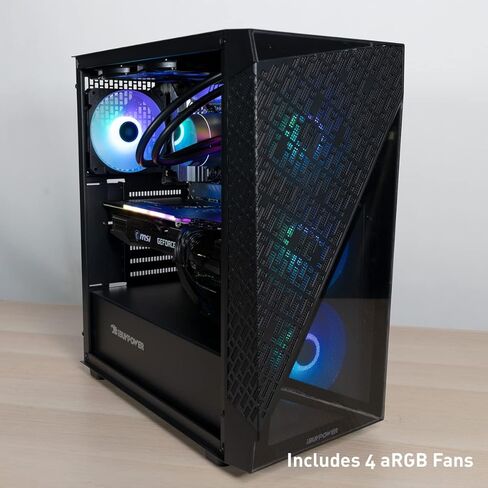iBuyPower Gaming PC Computer Desktop SlateMeshI7N46T01 (Intel Core i7 12700F, RTX 4060Ti 8GB, 32 GB DDR4 3200 RGB (8 x4), 2TB NVMe SSD, Windows 11 Home) in Kuwait