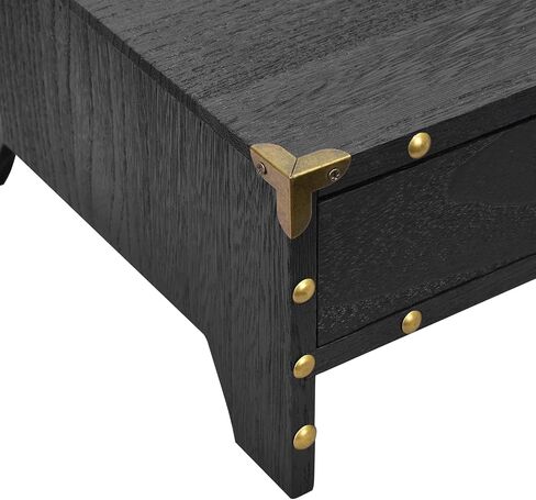 Ikee Design Wooden Monitor Stand Riser with Drawer, Wood Desktop Stands for Laptop Computer/TV/PC, Wood Clutter-Free Desk Stand with Storage Organizer,16 1/2 W x 10 1/4 D x 5 1/8 H in, Black in Kuwait