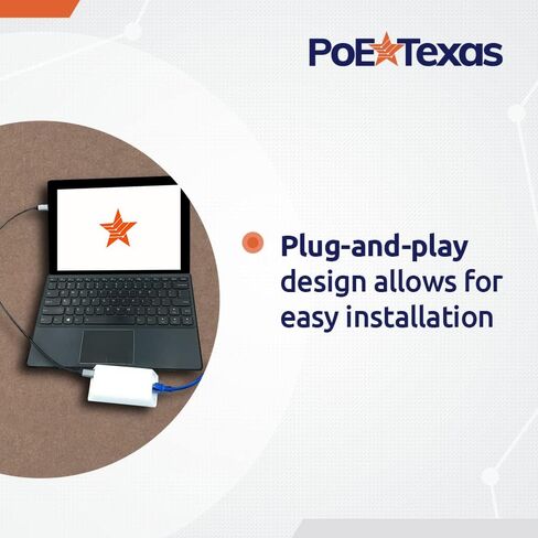 POE-USBC-Kit | موزع طاقة فوق إيثرنت إلى USB من النوع C مع مخرج 41 وات | متوافق مع لينوفو، مايكروسوفت سيرفس جو، أجهزة الكمبيوتر المحمولة وغيرها in Kuwait