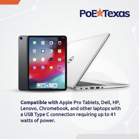 POE-USBC-Kit | موزع طاقة فوق إيثرنت إلى USB من النوع C مع مخرج 41 وات | متوافق مع لينوفو، مايكروسوفت سيرفس جو، أجهزة الكمبيوتر المحمولة وغيرها in Kuwait