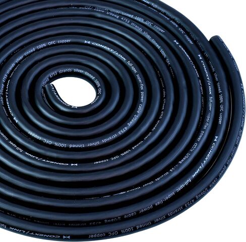 Conext Link 25ft Full 1/0 Gauge AWG Power Cable Wire Tinned OFC Copper Ground Frost Black （10059） in Saudi Arabia