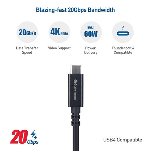 Cable Matters 20Gbps Active USB4 Cable, 16.4ft / 5m in Saudi Arabia