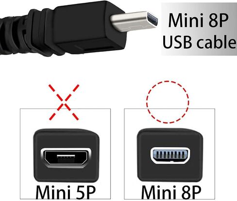LEAGY USB-A إلى Mini 8Pin USB 2.0 كابل نقل شحن سريع مع مقابس مطلية بالفضة وحلقة مغناطيسية من الفريت مضادة للتشويش، 3 أقدام، أسود in Saudi Arabia